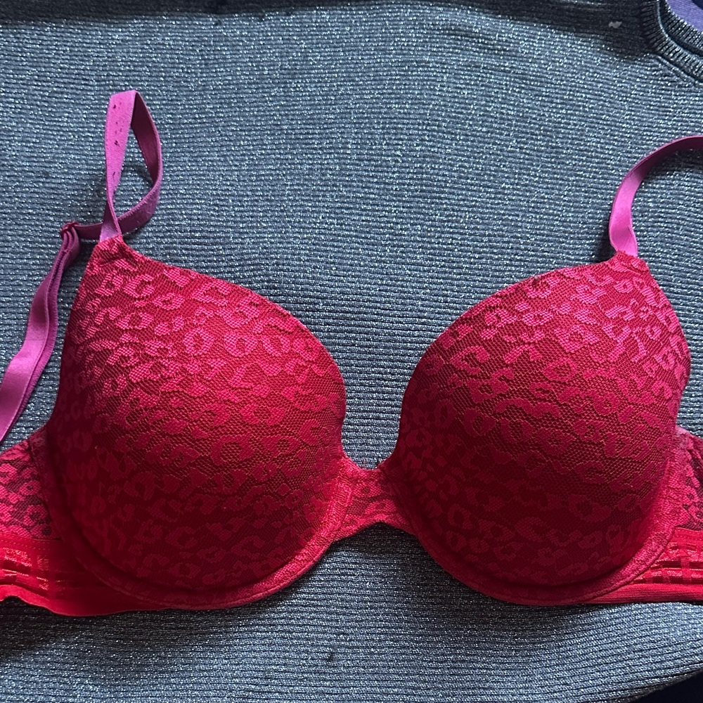 PINK Victoria's Secret Lace Bra - Vibrant Pink